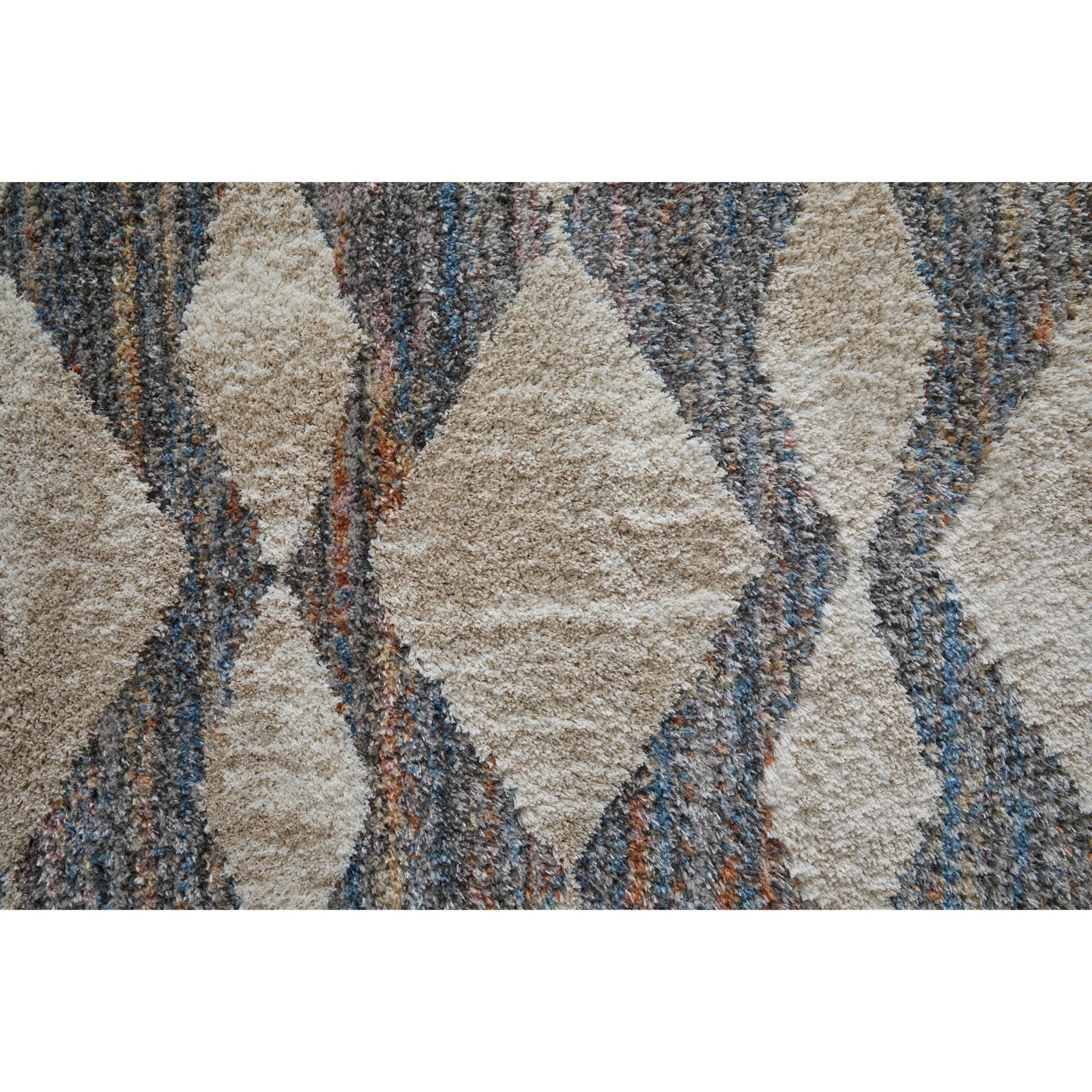 Feizy Mynka 39IFF Transitional Diamond in Tan/Ivory/Blue