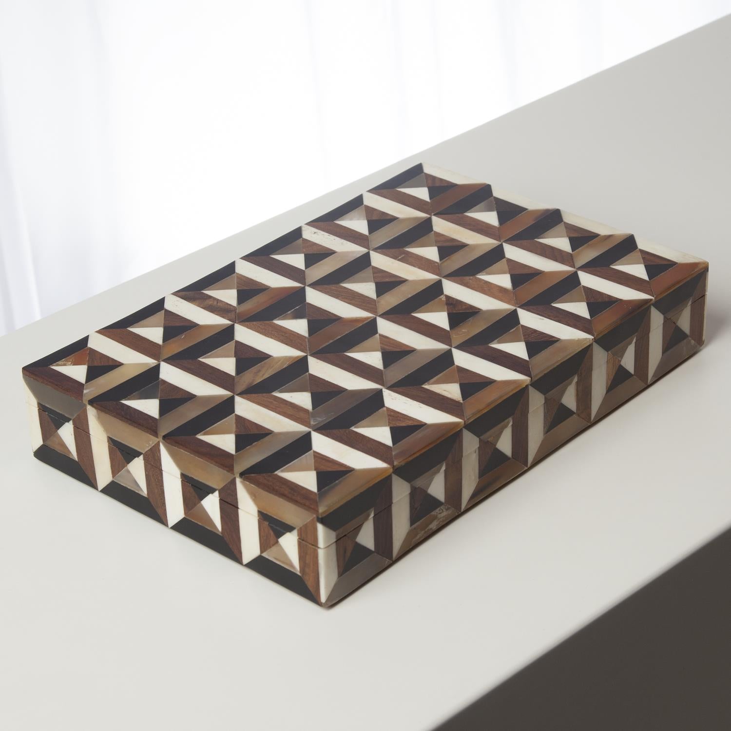 Global Views Triangle Marquetry Box