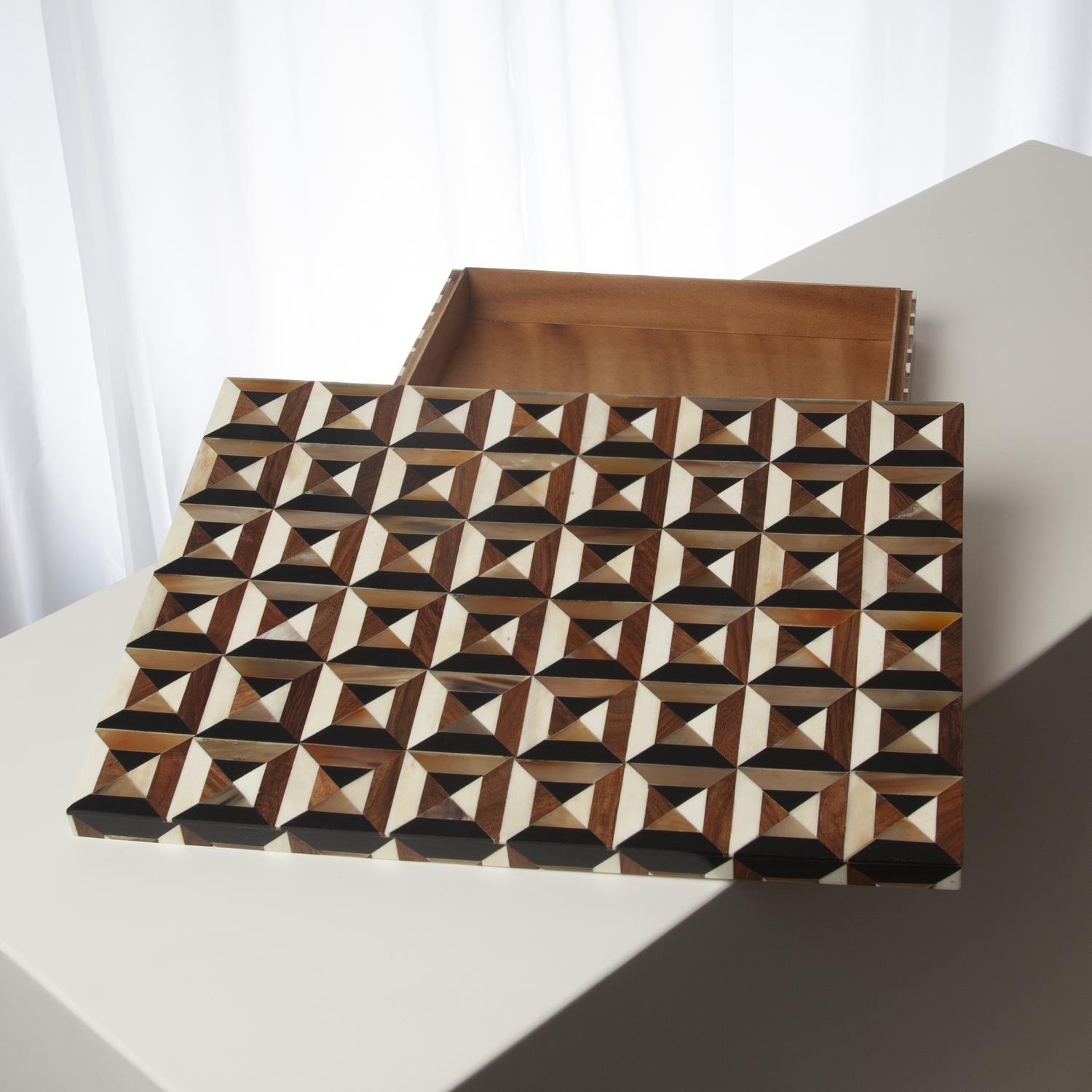 Global Views Triangle Marquetry Box