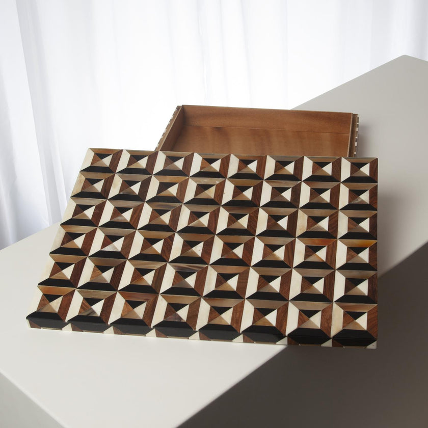 Global Views Triangle Marquetry Box