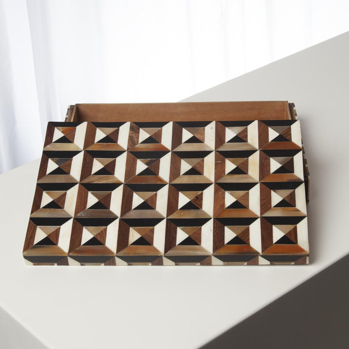 Global Views Triangle Marquetry Box