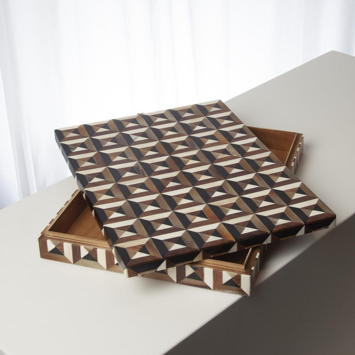 Global Views Triangle Marquetry Box