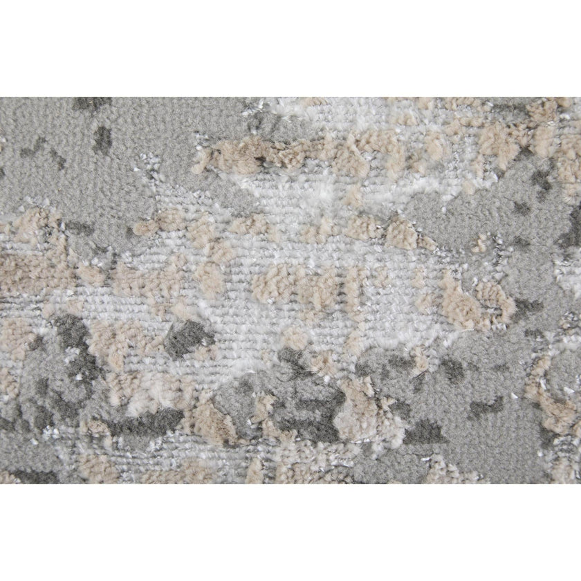 Feizy Micah 3336F Modern Abstract Rug in Silver/Gray/White