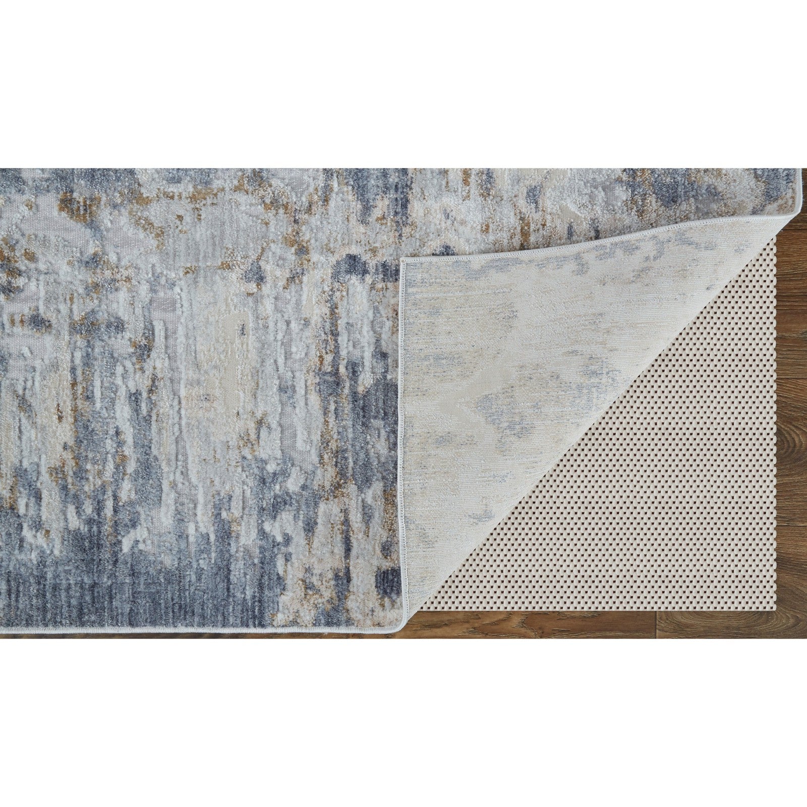 Feizy Laina 39GHF Transitional Abstract in Ivory/Gray/Blue