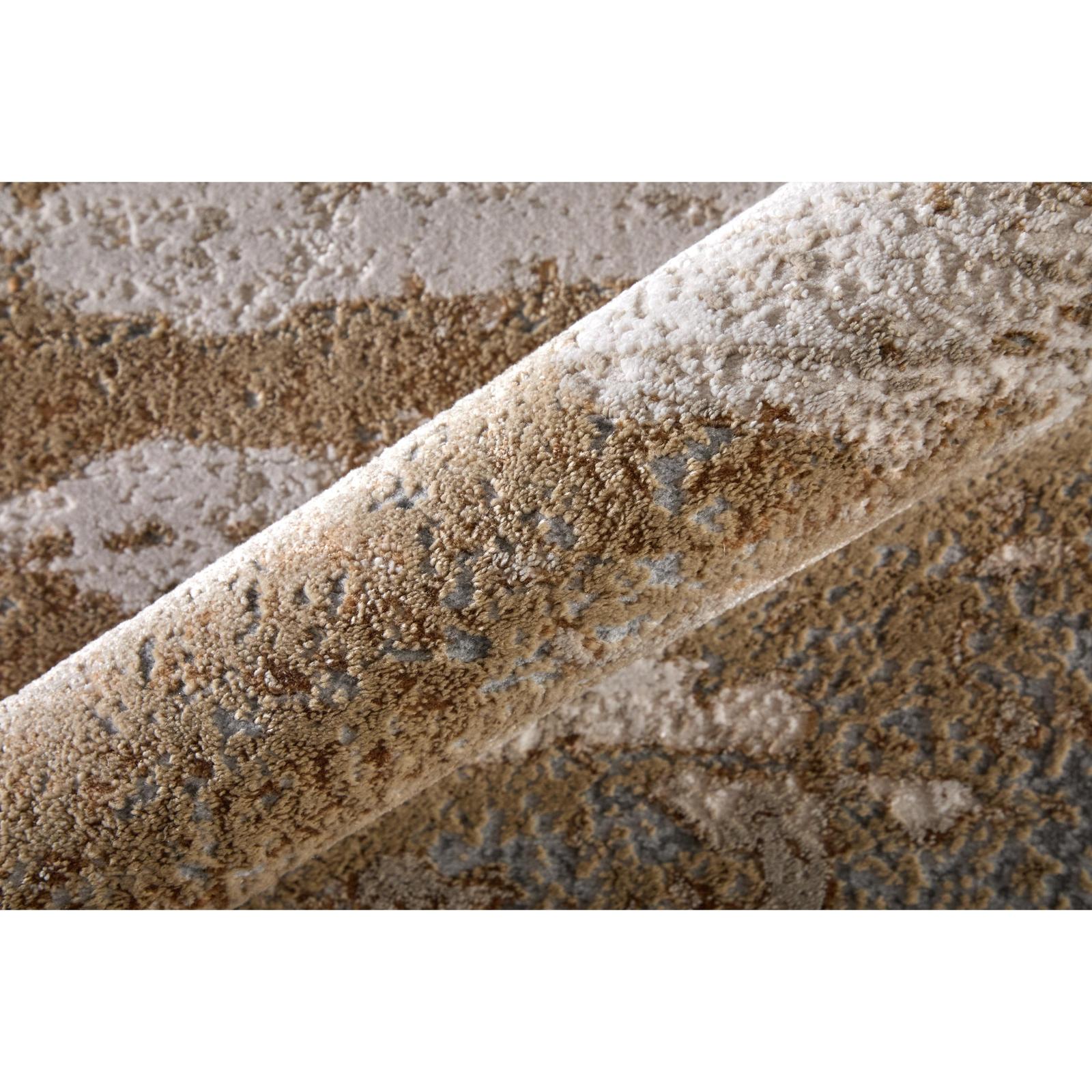Feizy Aura 3567F Modern Abstract Rug in Ivory/Gold/Gray