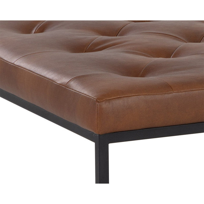 Sunpan Endall Ottoman - Black - Bravo Cognac