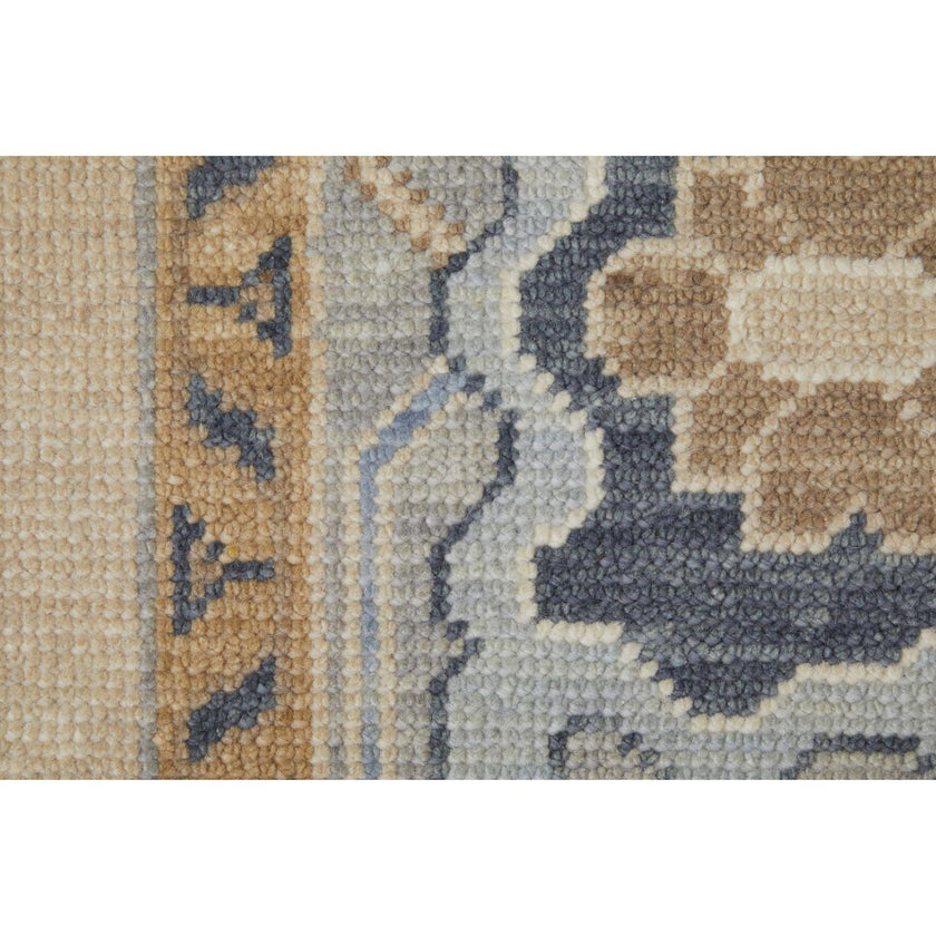 Feizy Karina 69G6F Transitional Floral & Botanical Rug in Ivory/Blue/Tan