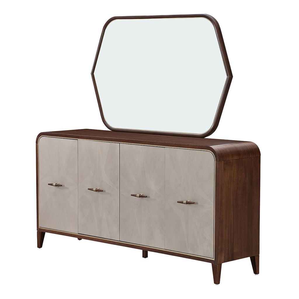 Michael Amini Houston Sideboard with Mirror - Walnut