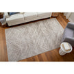 Feizy Vancouver 39NPF Modern Geometric Rug in Ivory/Tan/Brown