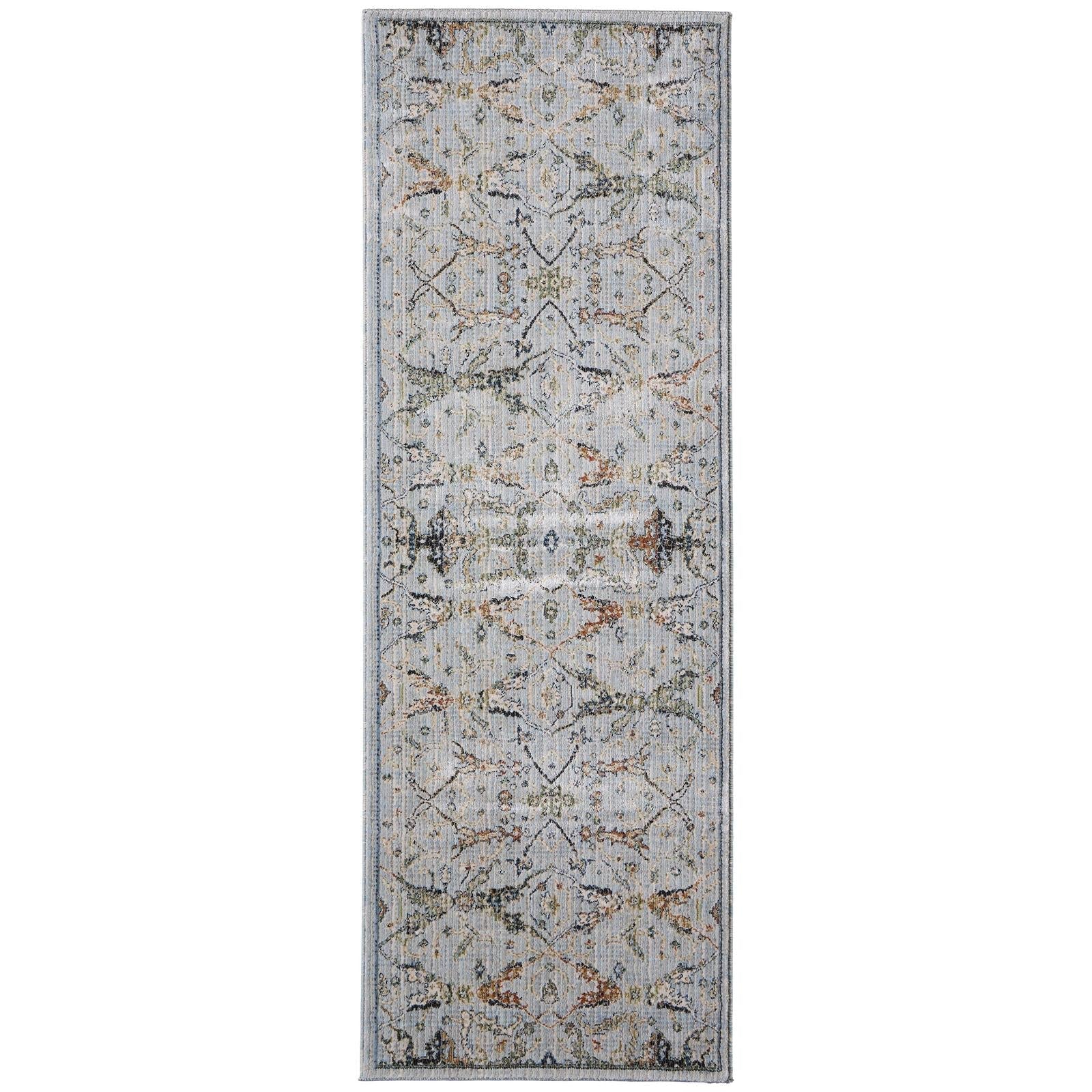 Feizy Melrose 39P4F Traditional Floral & Botanical Rug in Blue/Green/Ivory