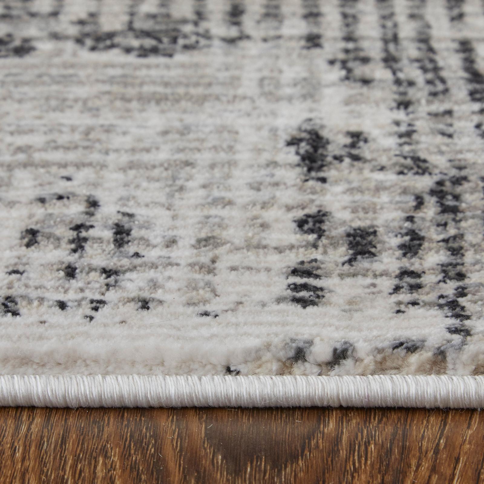 Feizy Sonora 39NYF Modern Abstract Rug in Gray/Ivory