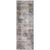 Feizy Melrose 39P0F Transitional Distressed Rug in Gray/Red/Blue