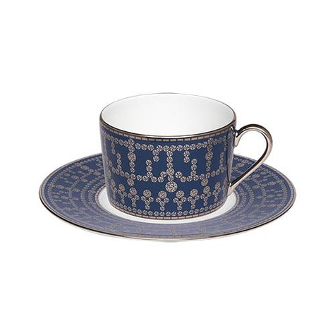 Haviland Tiara Teacup and Saucer - Prussian Blue Platinum