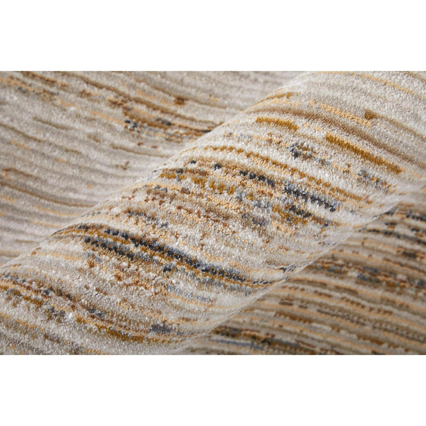 Feizy Deja 39PKF Modern Distressed Rug in Ivory/Brown/Tan