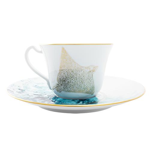 Haviland Ocean Xl Cappuccino Cup and Saucer