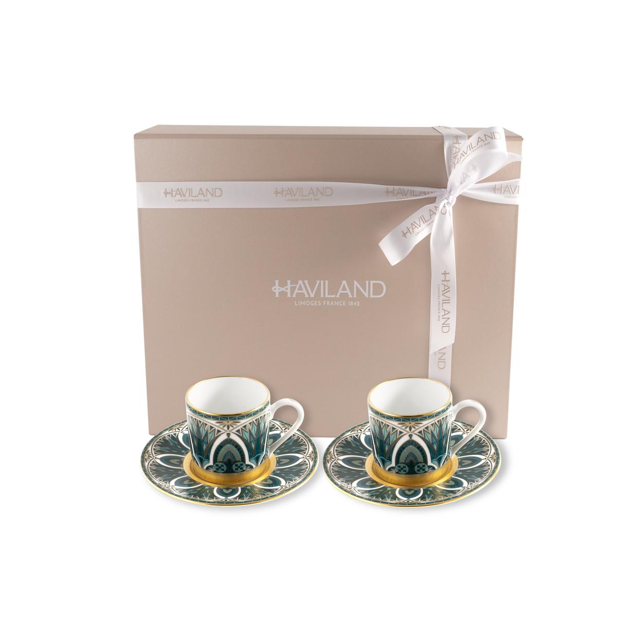Haviland Reves Du Nil Coffee Cup and Saucer - Gold