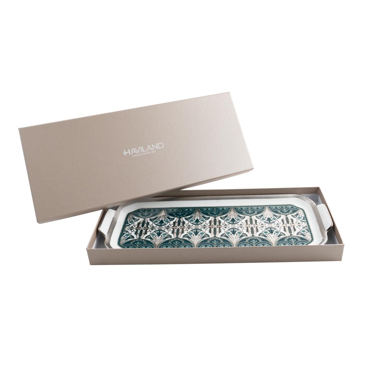 Haviland Reves Du Nil Oblong Cake Platter - Platinum