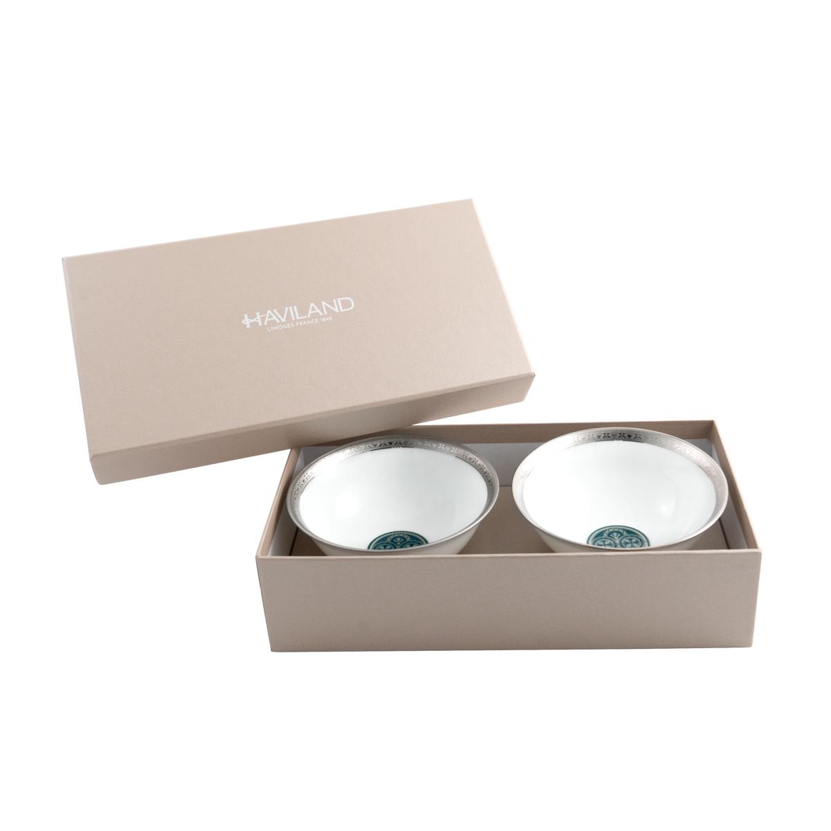 Haviland Reves Du Nil Soup Bowls - Platinum - Set of 2