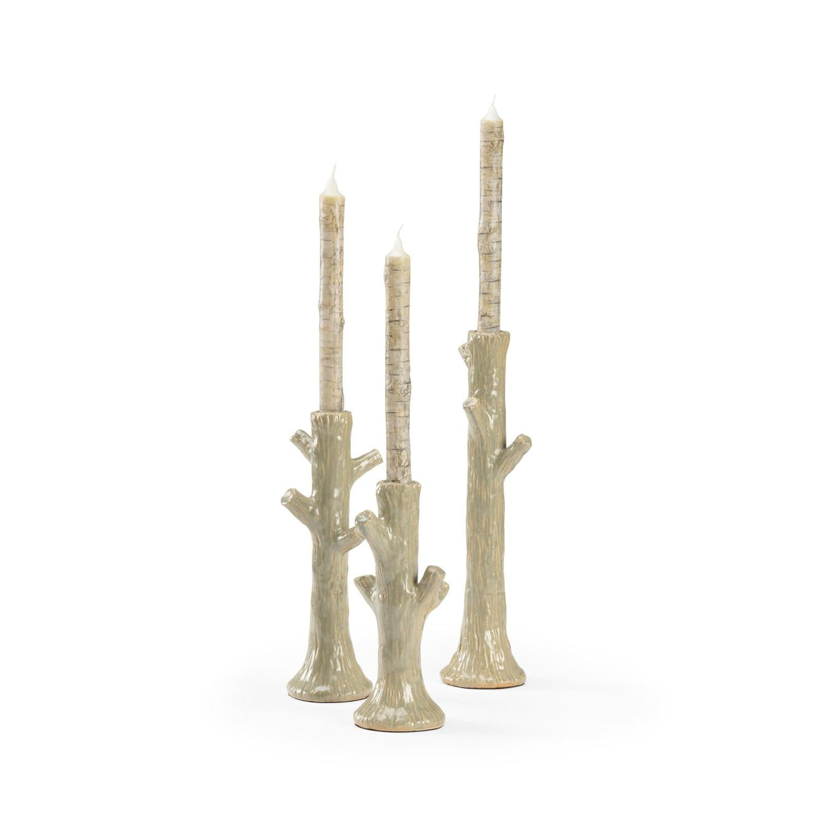 Wildwood Faux Bois Candlesticks - Set of 3