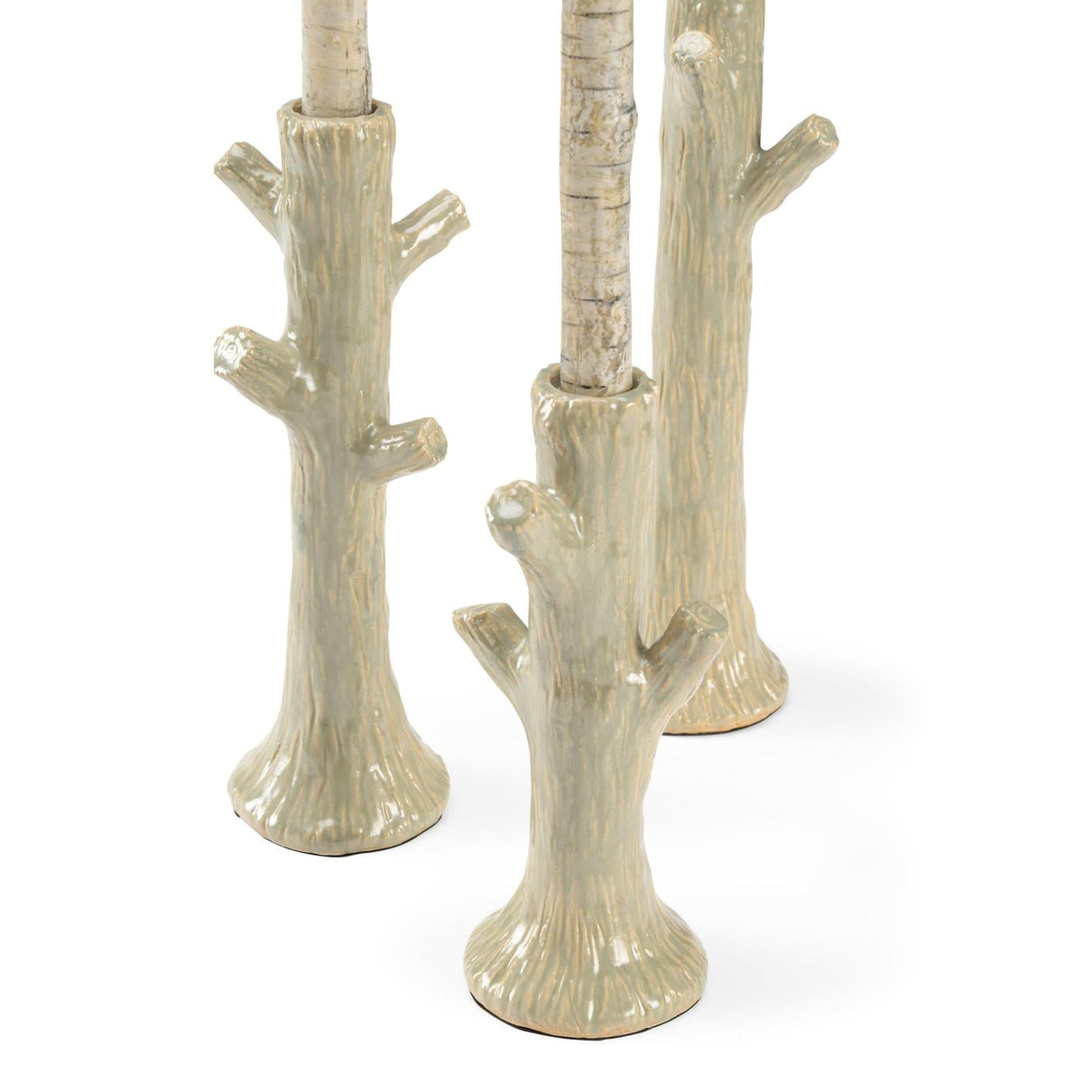 Wildwood Faux Bois Candlesticks - Set of 3