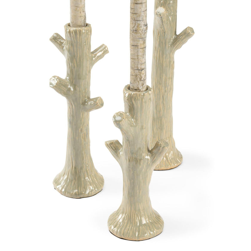 Wildwood Faux Bois Candlesticks - Set of 3