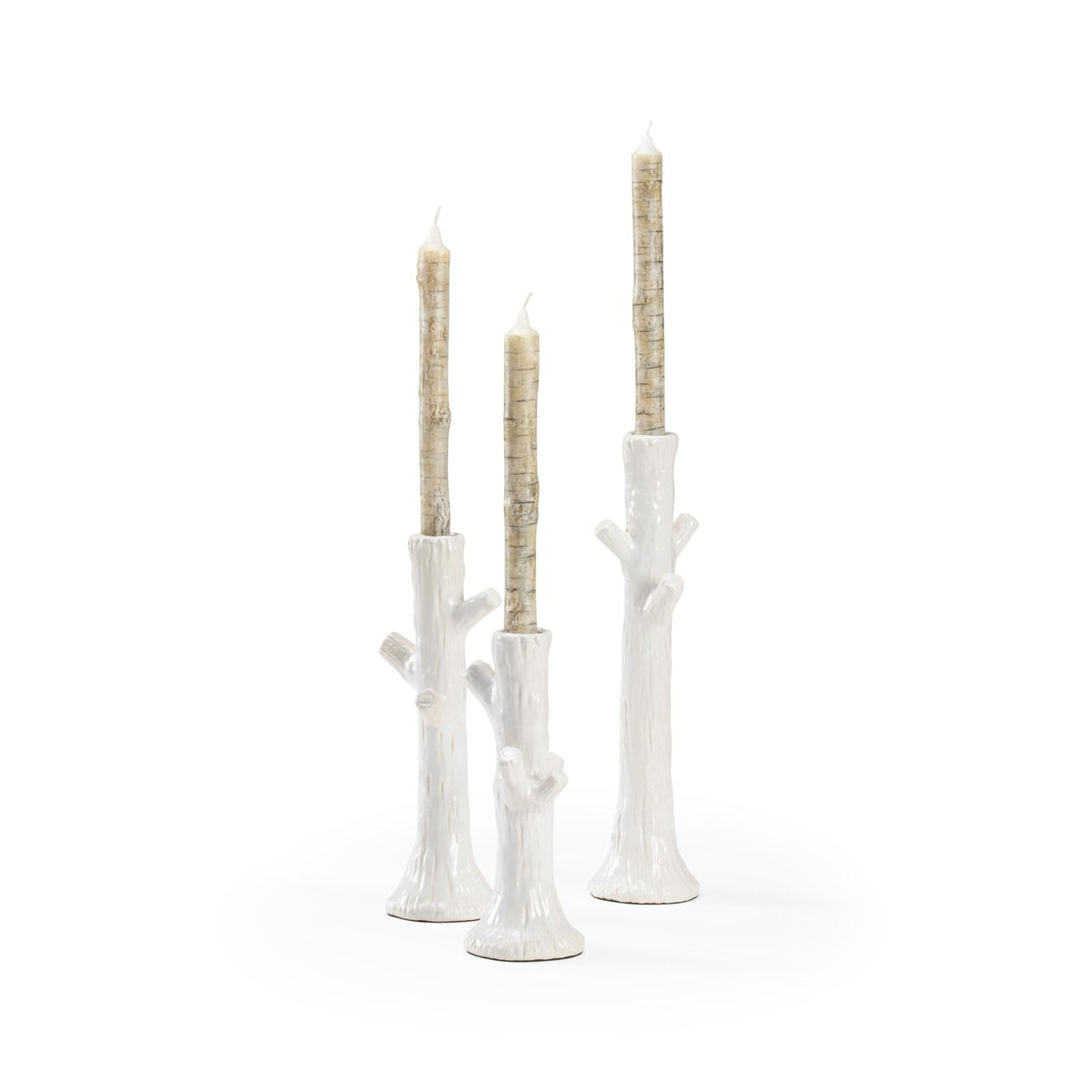 Wildwood Faux Bois Candlesticks - Set of 3