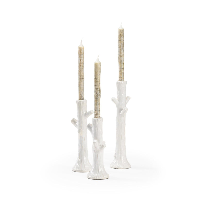 Wildwood Faux Bois Candlesticks - Set of 3
