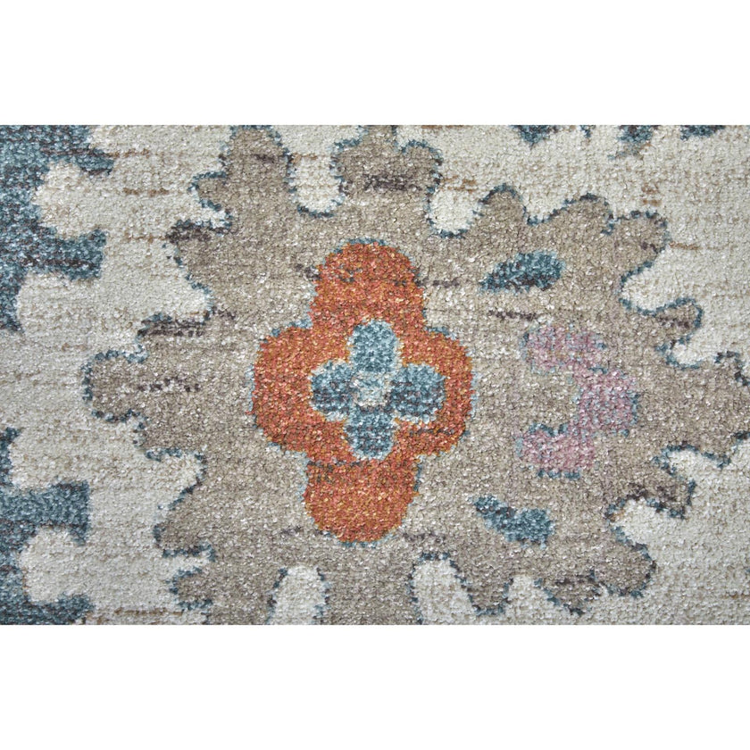 Feizy Dartmouth 39QMF Transitional Abstract Rug in Blue/Ivory/Pink