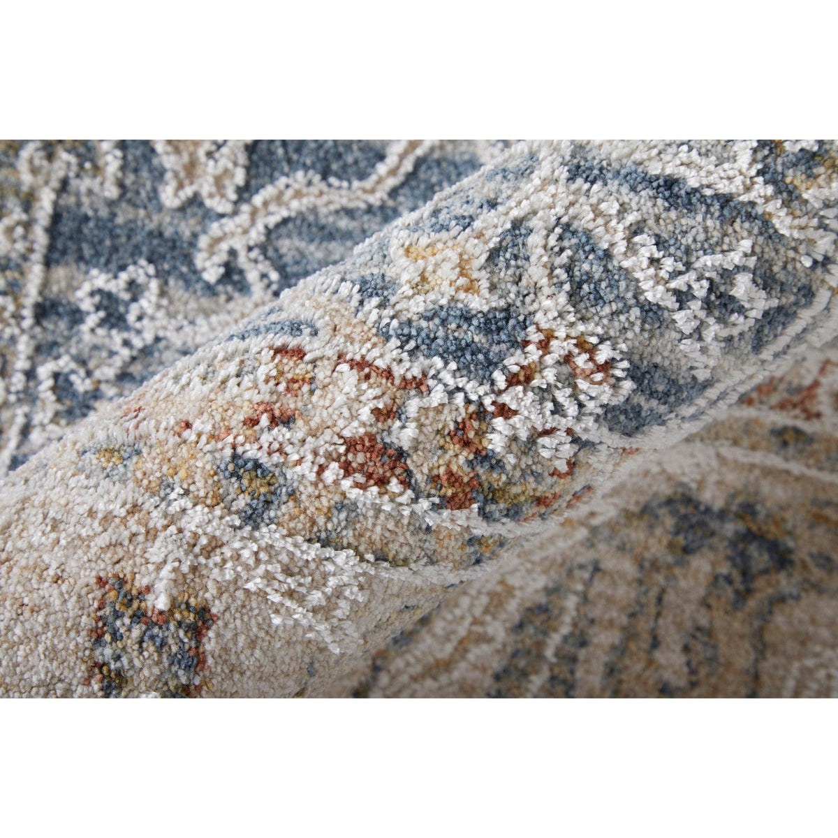 Feizy Pasha 39M4F Transitional Ikat in Blue/Taupe/Ivory