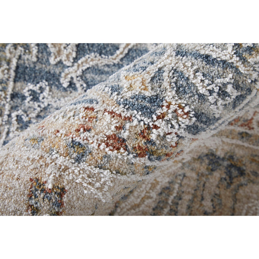 Feizy Pasha 39M4F Transitional Ikat in Blue/Taupe/Ivory