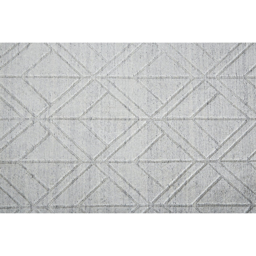 Feizy Redford 8847F Transitional Solid in White/Silver