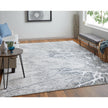 Feizy Astra 39L5F Transitional Abstract Rug in Gray/Silver/Ivory