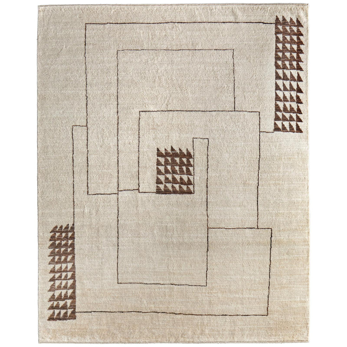 Feizy Agape 69H7F Modern Abstract Rug in Ivory/Brown