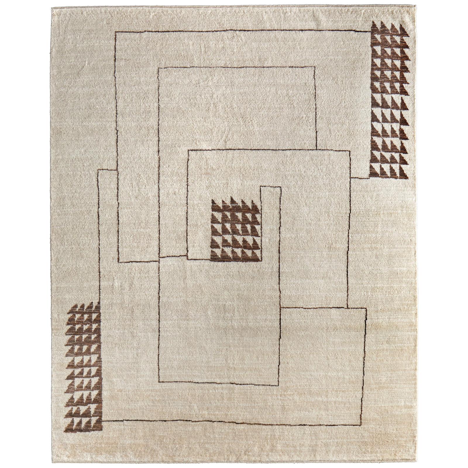 Feizy Agape 69H7F Modern Abstract Rug in Ivory/Brown