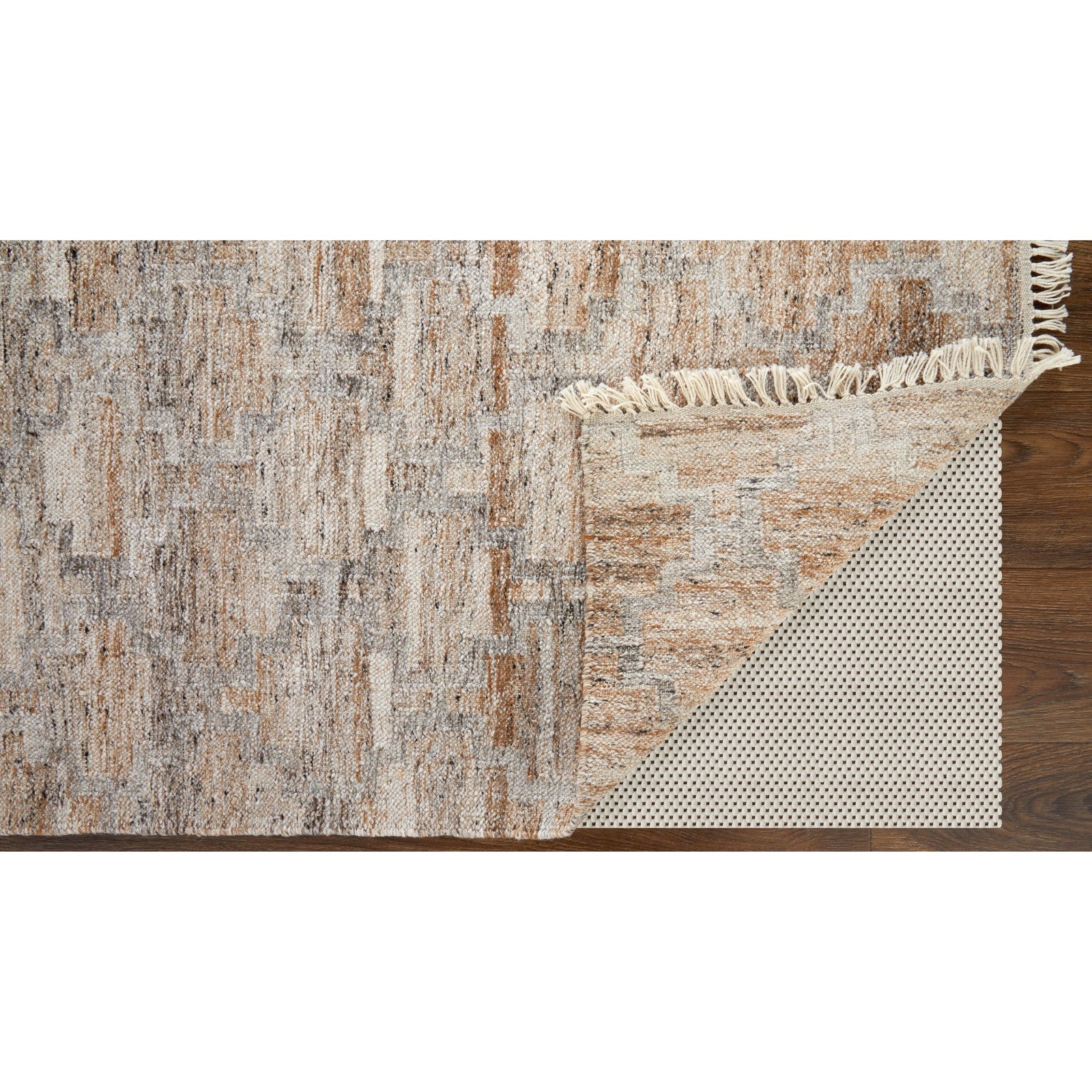 Feizy Beckett 0787F Transitional Trellis & Lattice in Tan/Gray/Ivory