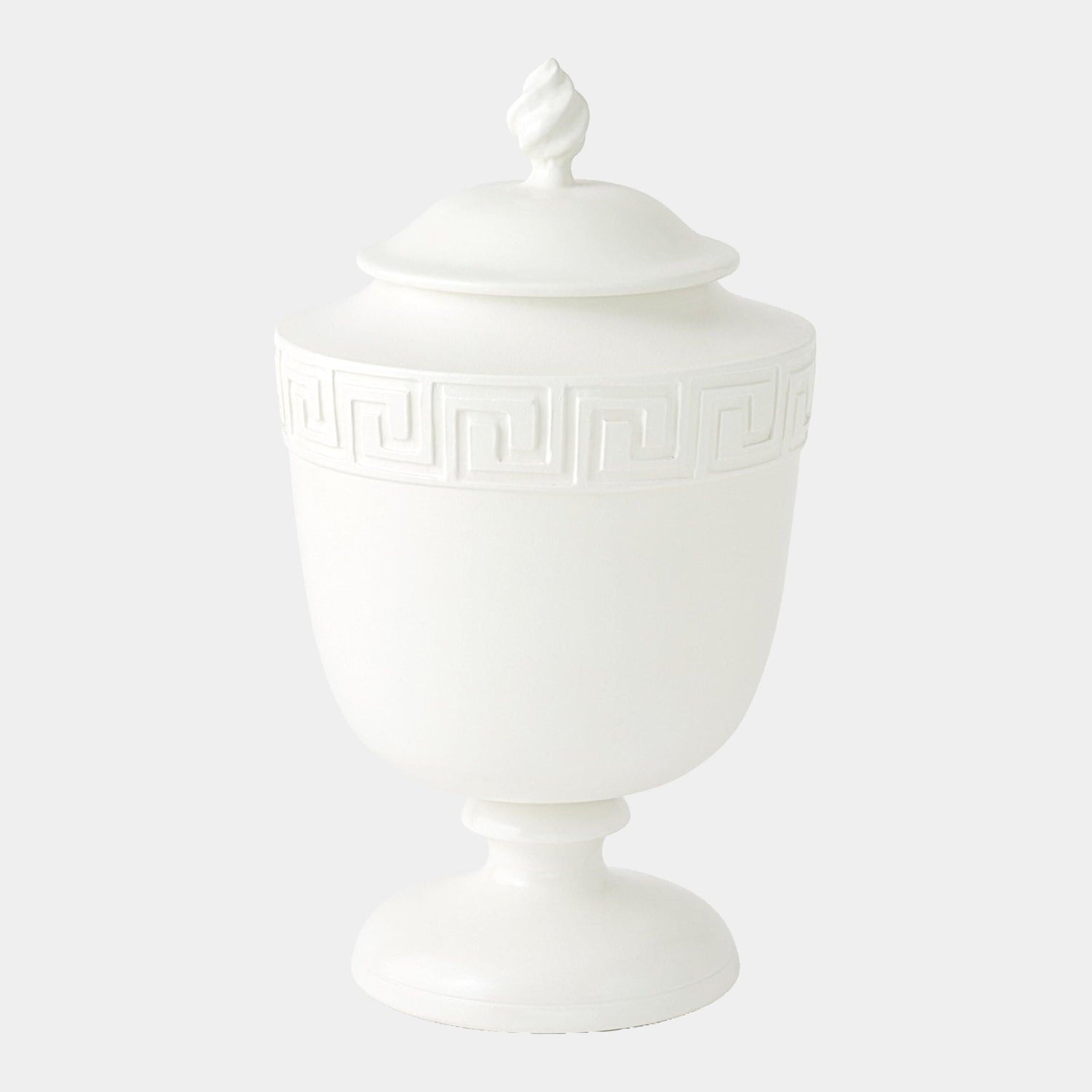 Global Views White Villa Greek Key Urn