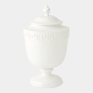 Global Views White Villa Greek Key Urn