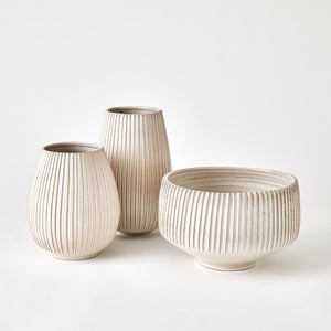 Global Views Vergule Ribbed Vase