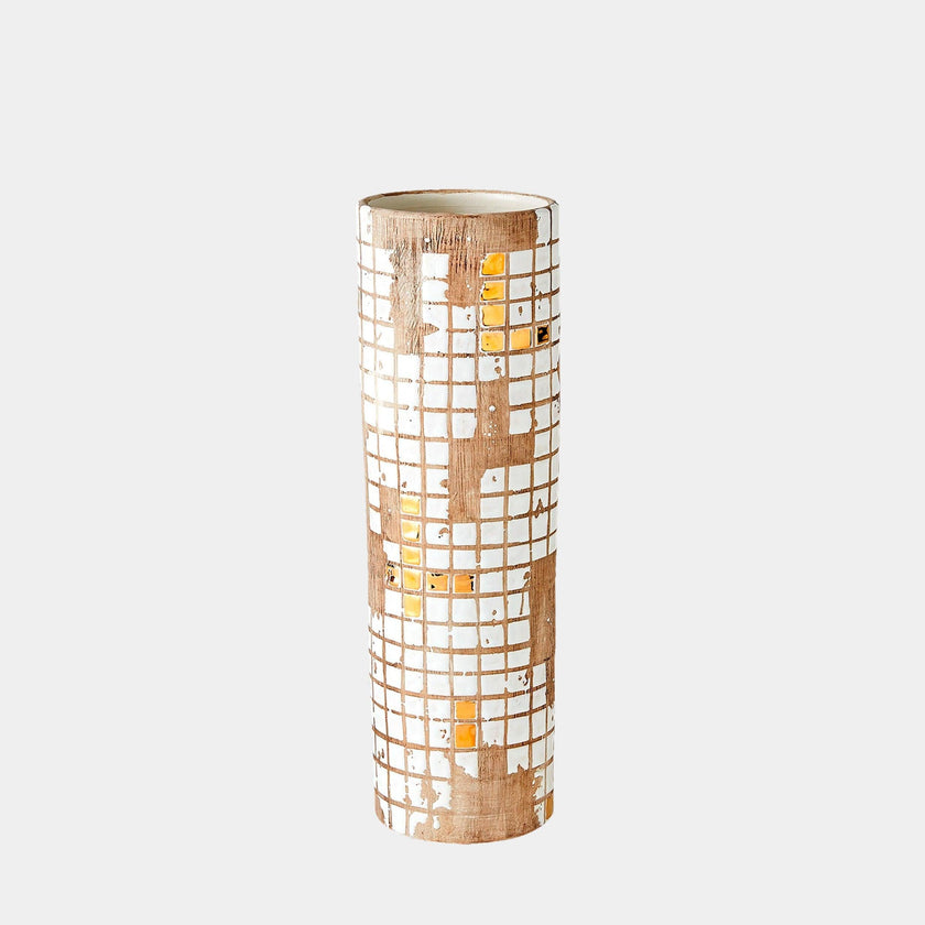 Global Views Racked Golden Mosaic Vase