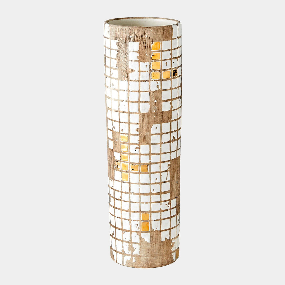 Global Views Racked Golden Mosaic Vase