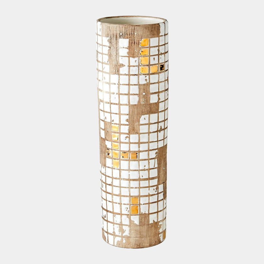 Global Views Racked Golden Mosaic Vase