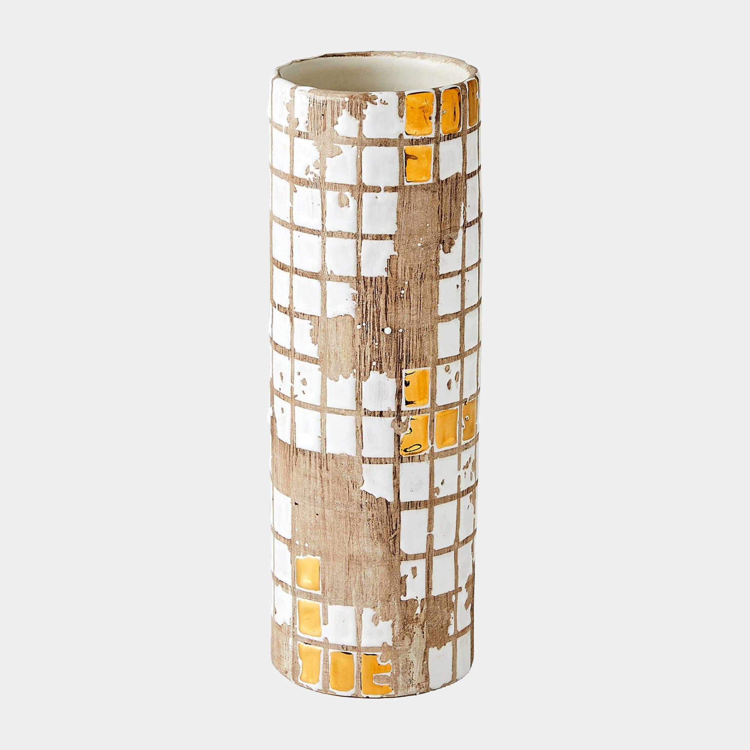 Global Views Racked Golden Mosaic Vase Clearance