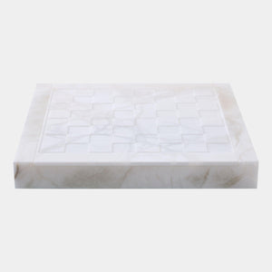 Global Views Augustus Alabaster Chess Checkers Set