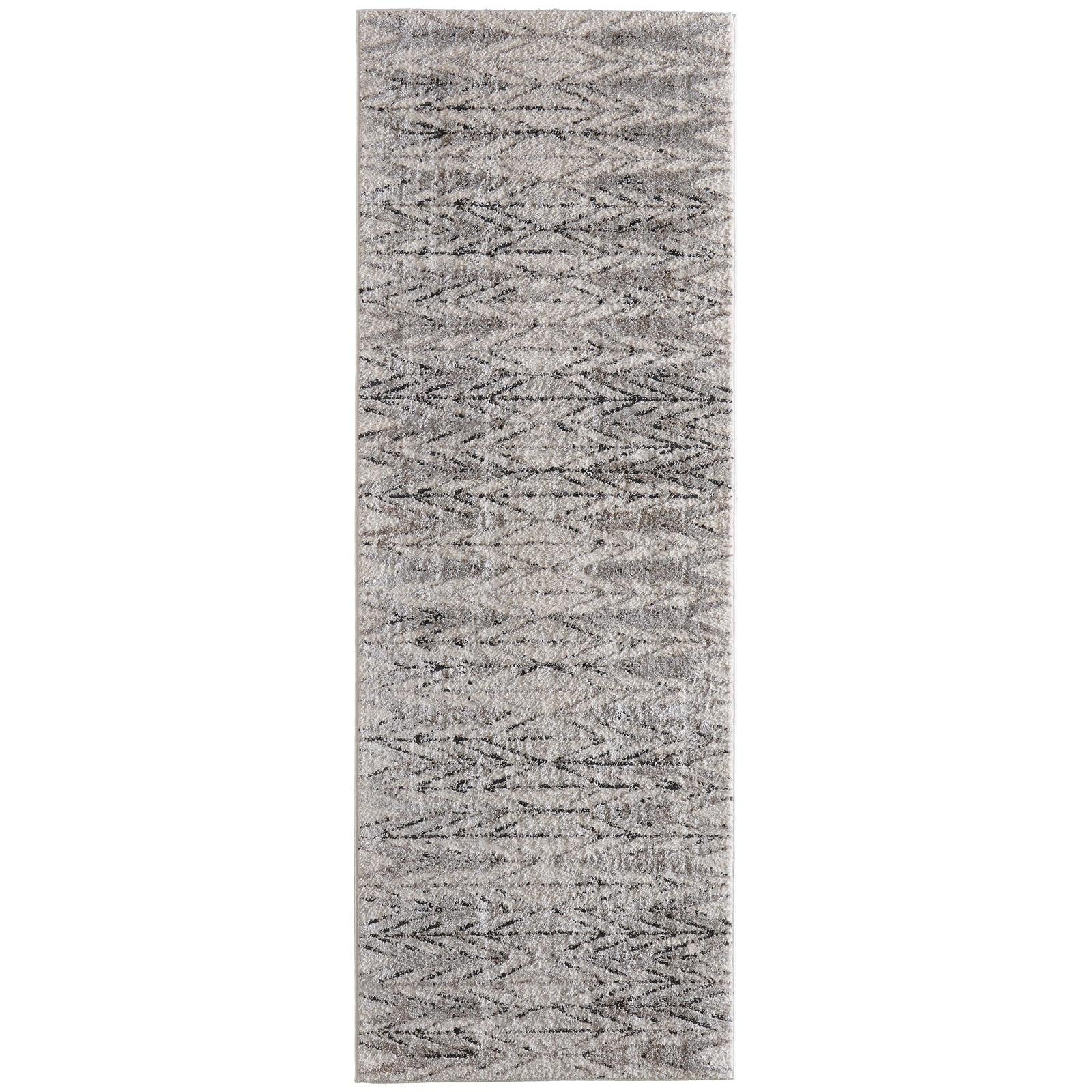Feizy Vancouver 39NTF Modern Geometric Rug in Ivory/Tan/Brown