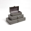 Global Views Marbled Leather D Ring Box - Dark Grey