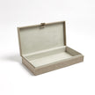 Global Views Marbled Leather D Ring Box - Light Grey