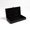 Global Views Marbled Leather D Ring Box - Black