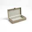 Global Views Marbled Leather D Ring Box - Light Grey