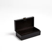 Global Views Marbled Leather D Ring Box - Black