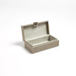 Global Views Marbled Leather D Ring Box - Light Grey